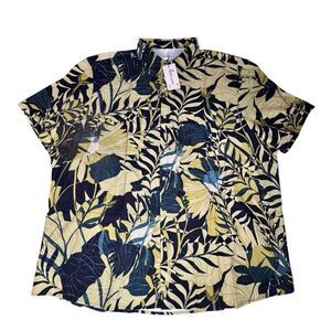 SheLucki Sz 3XL Hawaiian Shirt Men Summer Beach Casual Short Sleeve Button